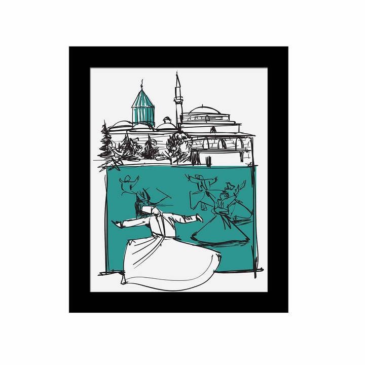 Dekoratív festmény kerettel, Wallity, sct-077 modell, 23,5x28,5cm