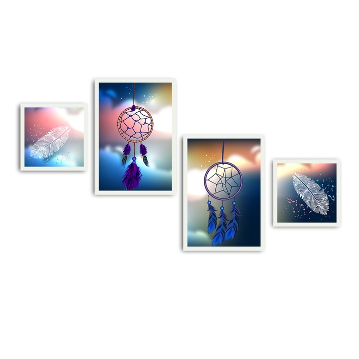 Dekoratív festmények mdf keretben (4 darabos készlet), Wallity, 35x50cm, 30x30cm, többszínű