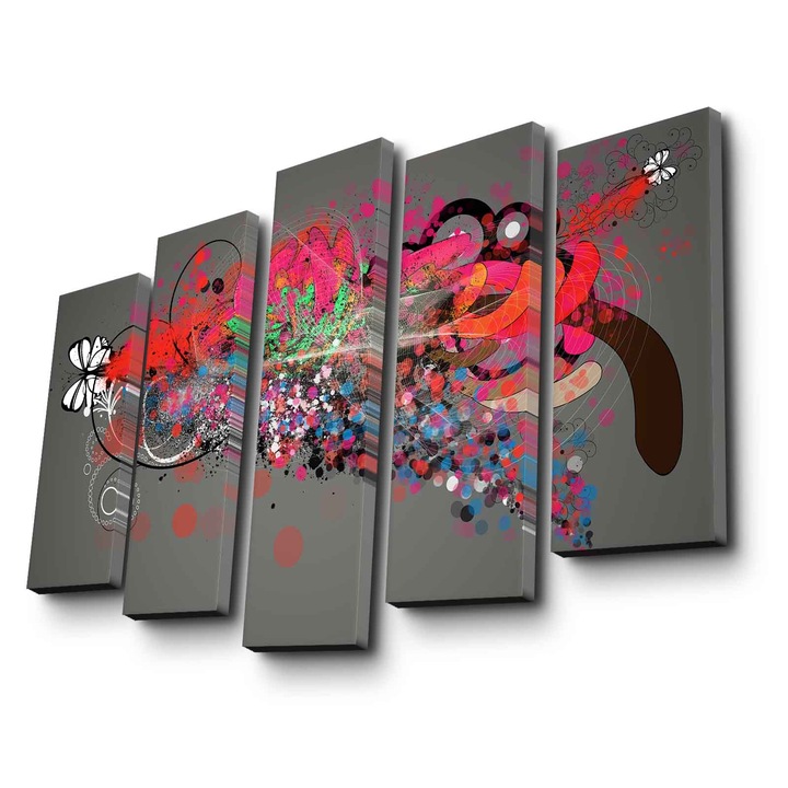 Dekoratív festmény vászonra (5 darabos készlet), Wallity, 105x70cm, 100% fa