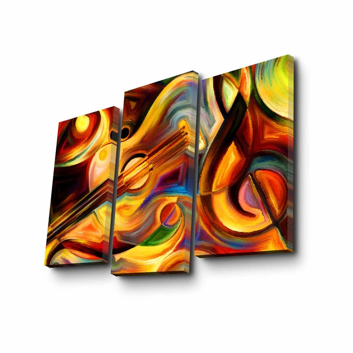 3 darabos dekoratív festménykészlet, Wallity, 20x39cm, 20x45cm, többszínű, 100% velúr, fa keretben