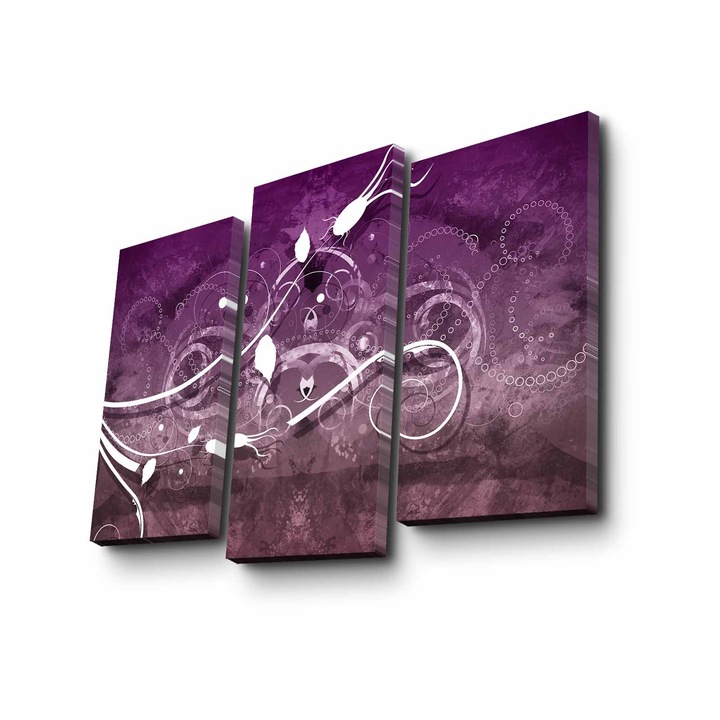 3 darabos dekoratív festménykészlet, Wallity, 20x39cm, 20x45cm, többszínű, 100% velúr, fa keretben