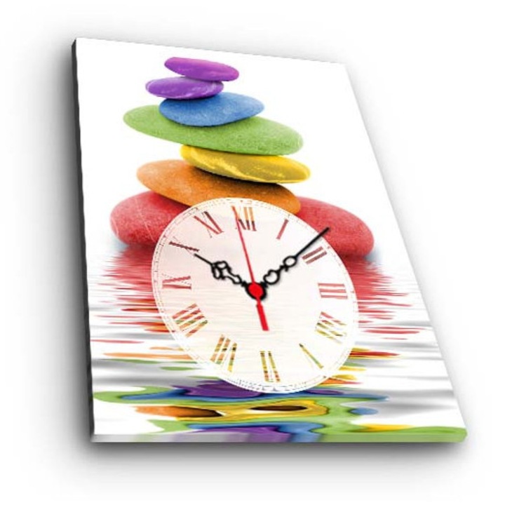 Dekoratív falióra, Wallity, 28x38cm, fa keretben