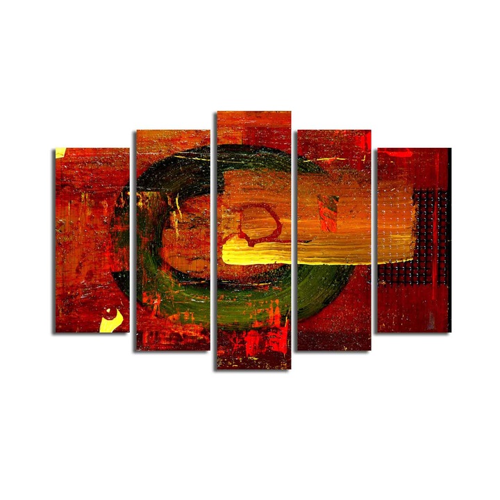 5 darabos dekoratív festménykészlet, Wallity, 105x70cm, 100% velúr, fa keretben