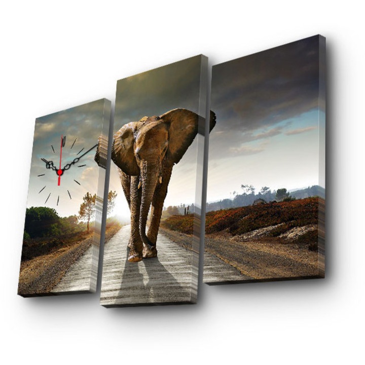 Wallity díszes falióra szett, 3 darabos, velúr vászon, fa, 66x45cm