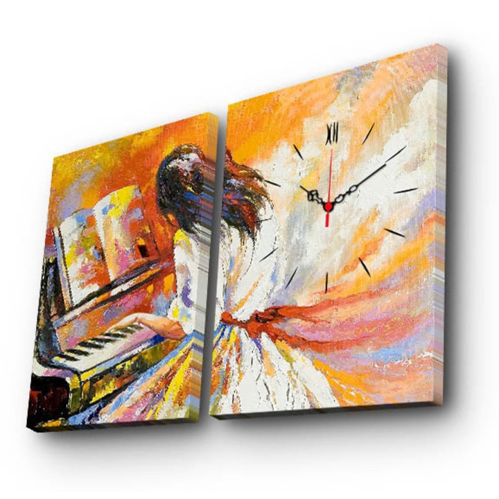 Wallity díszes falióra szett, 2 db, velúr vászon, fa, 30x40cm