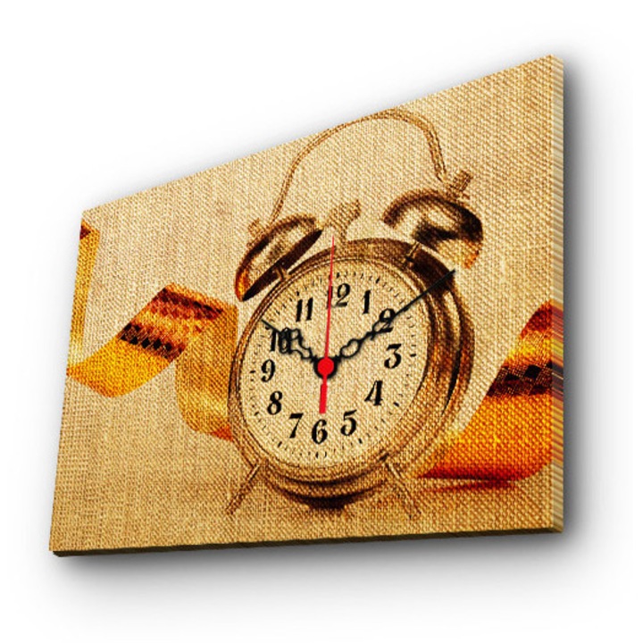 Dekoratív falióra, Wallity, 30x40cm, fa keretben