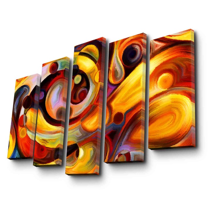 Dekoratív festmény vászonra (5 darabos készlet), Wallity, 105x70cm, 100% fa