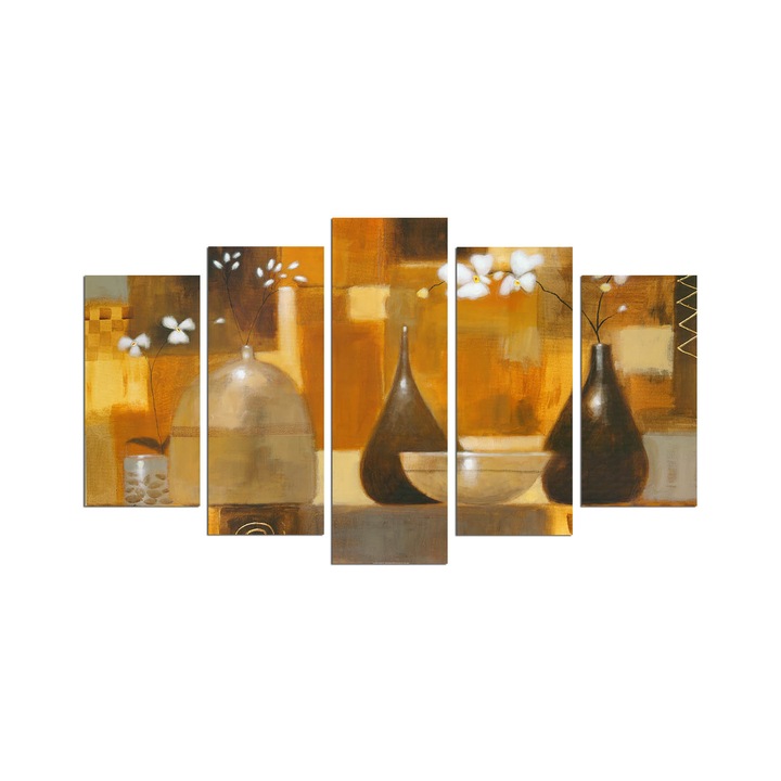 Tablou decorativ set 5 piese, Wallity, 20x60cm, 20x50cm, 20x40cm, 110x60cm