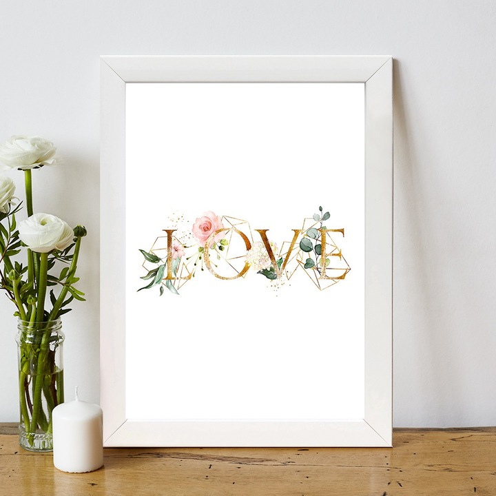 Tablou decorativ cu rama din MDF, Wallity, 24x29cm, 100% MDF, 100% lemn