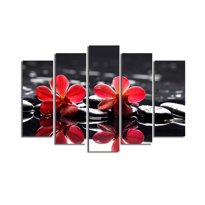 5 darabos dekoratív festménykészlet, Wallity, 105x70cm, 100% velúr, fa keretben