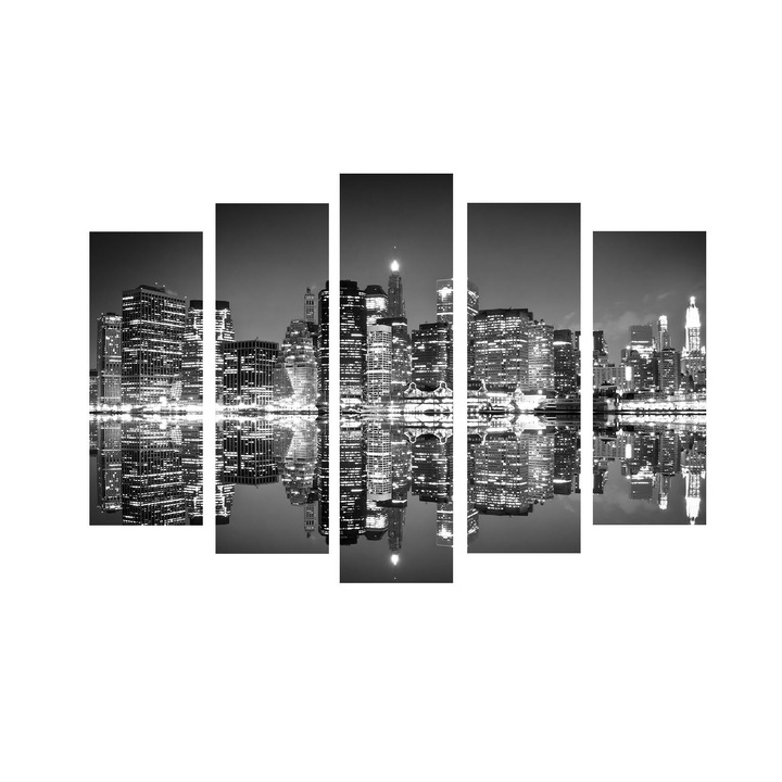 5 darabos dekoratív festménykészlet, Wallity, 105x70cm, 100% velúr, fa keretben