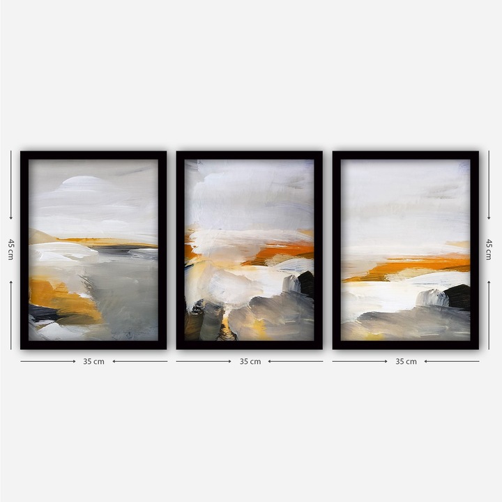 Keretezett díszfestmények (3 db-os készlet), Wallity, 35x45cm, 100% MDF, 100% műanyag