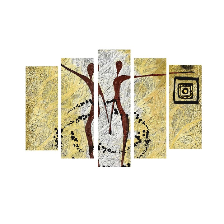 Dekoratív festmény vászonra (5 darabos készlet), Wallity, 105x70cm, 100% fa