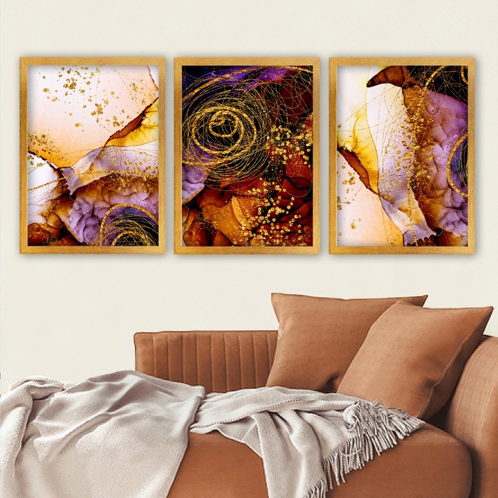 Dekoratív festmények, Wallity, 3 darabos készlet, 35x45cm, 100% MDF, 100% műanyag
