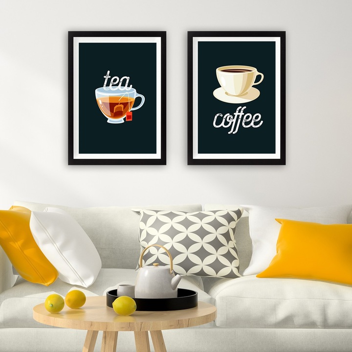 Tablouri decorative inramate (set de 2), Wallity, 34x44cm, 100% MDF, 100% plastic