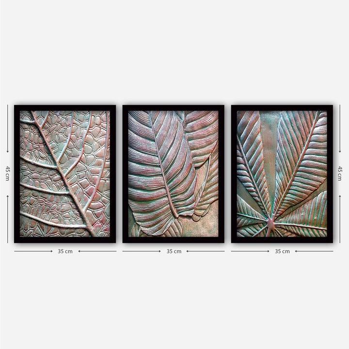Keretezett díszfestmény (3 db-os készlet), Wallity, 35x45cm, MDF, műanyag