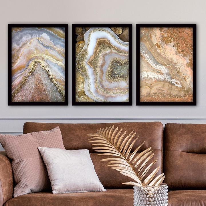 Keretezett díszfestmények (3 db-os készlet), Wallity, 35x45cm, 100% MDF, 100% műanyag