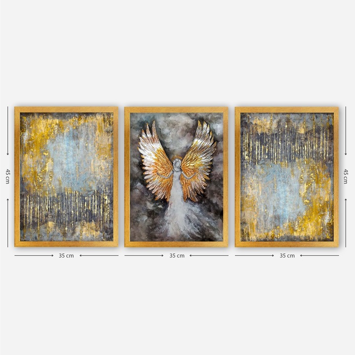 Keretezett díszfestmények (3 db-os készlet), Wallity, 35x45cm, 100% MDF, 100% műanyag