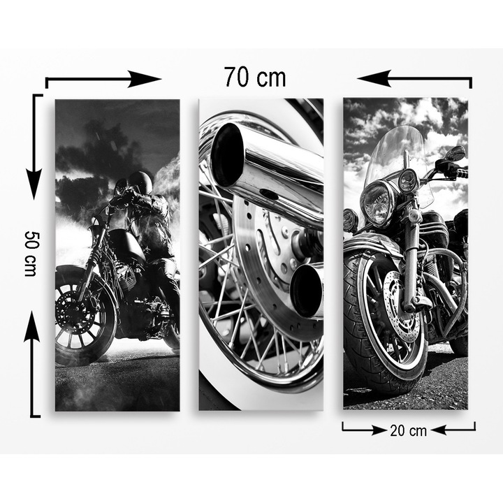 Dekoratív festmények, Wallity, 3 darabos készlet, 20x50cm/db, összesen 70x50cm, MDF