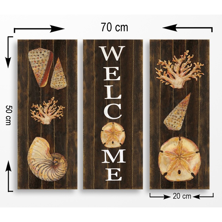 Dekoratív festmények, Wallity, 3 darabos készlet, darabonként 20x50cm, összesen 70x50cm