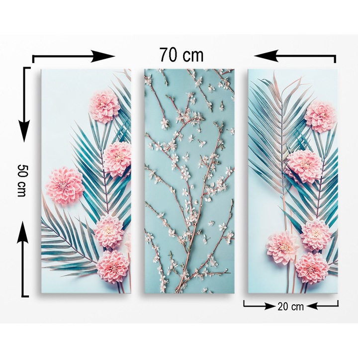 Dekoratív festmények, Wallity, 3 darabos készlet, 20x50cm/db, összesen 70x50cm, MDF 3mm