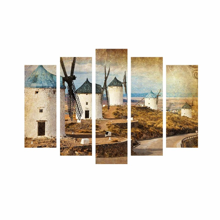 Dekoratív festmény vászonra (5 darabos készlet), Wallity, 105x70cm, 100% fa