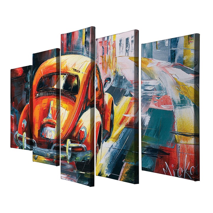 Dekoratív festmény vászonra (5 darabos készlet), Wallity, teljes méret 105x70cm, fa keretben