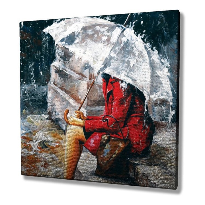 Dekoratív festmény vászonra, Wallity, kc136 modell, 45x45cm, fa keretben