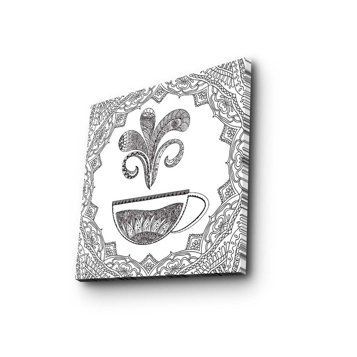 Tablou decorativ pictabil, Wallity, 45x45cm, cadru din lemn, 100% suede