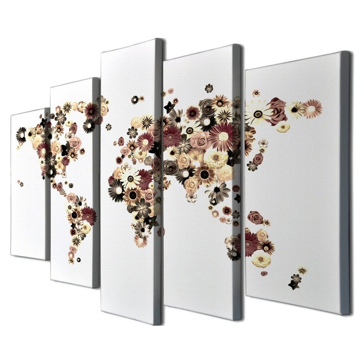 Dekoratív festmény vászonra (5 darabos készlet), Wallity, 105x70cm, 100% fa