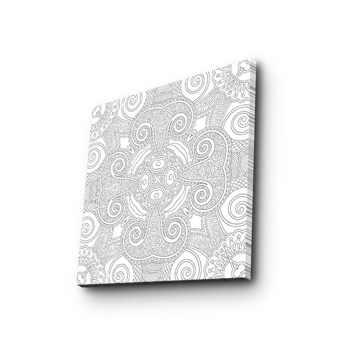 Tablou decorativ pictabil, Wallity, 45x45cm, cadru din lemn, 100% suede