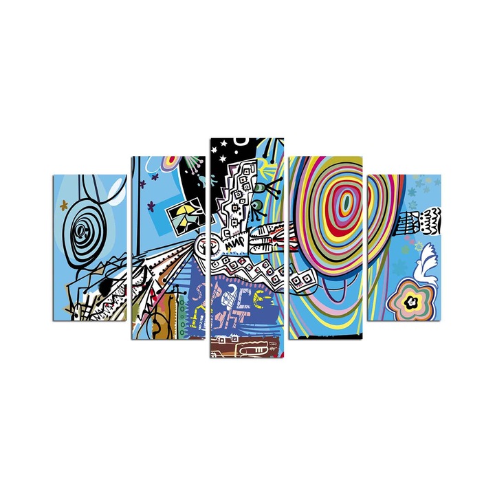 5 darabos dekorációs festőkészlet, Wallity, 110x60cm, MDF 3mm