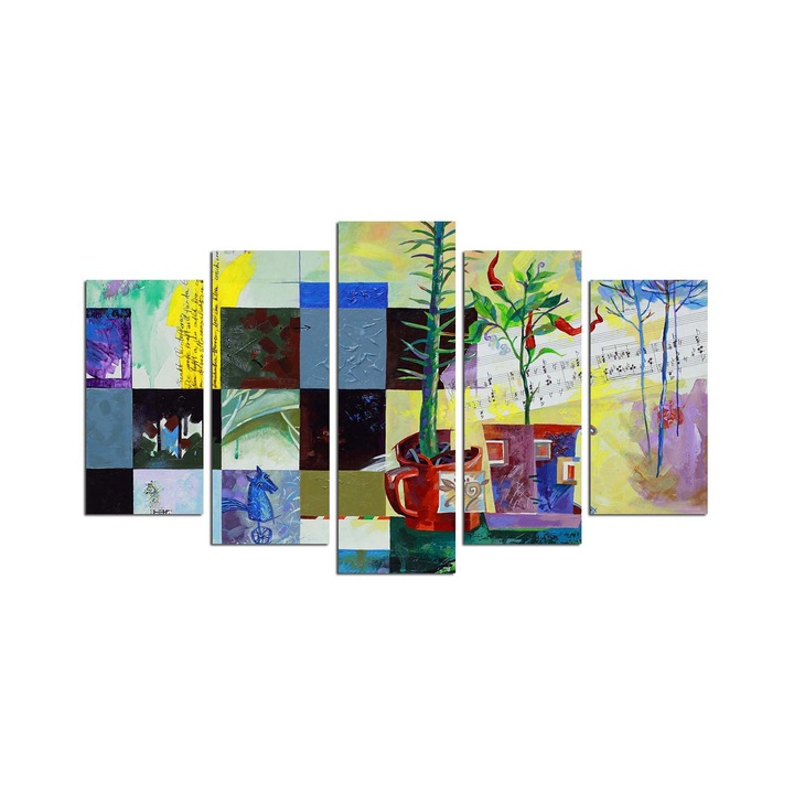 5 darabos dekoratív festménykészlet, Wallity, 110x60cm, 100% mdf