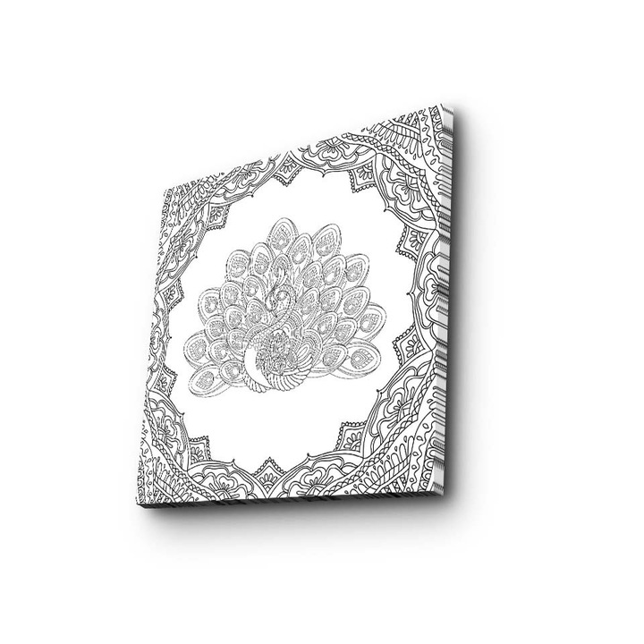 Tablou decorativ pictabil, Wallity, 45x45cm, cadru din lemn, 100% suede