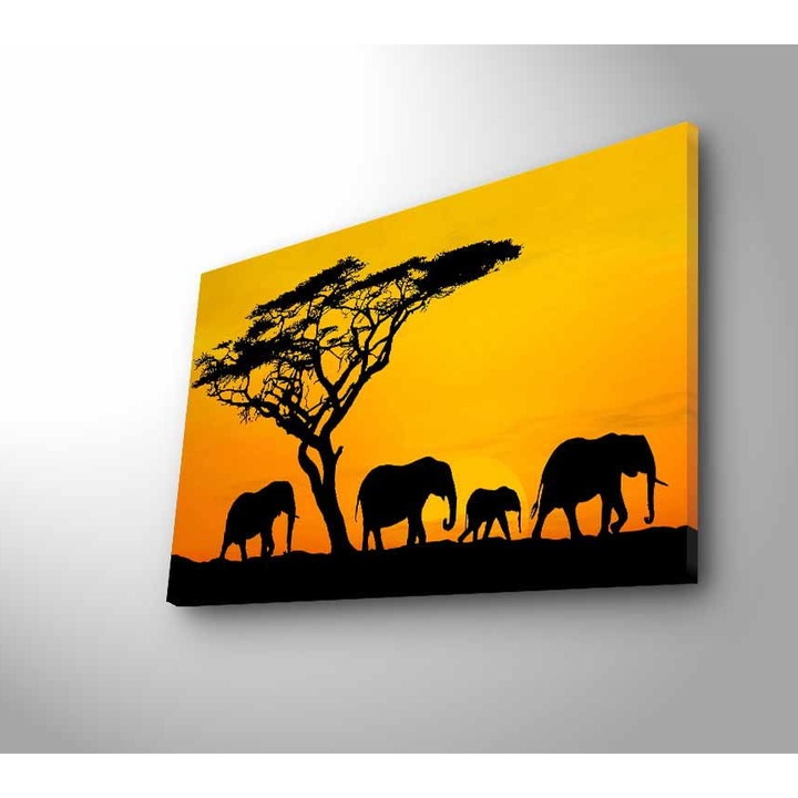 Dekoratív LED festmény, Wallity, 45x70cm, fa keret, 100% velúr