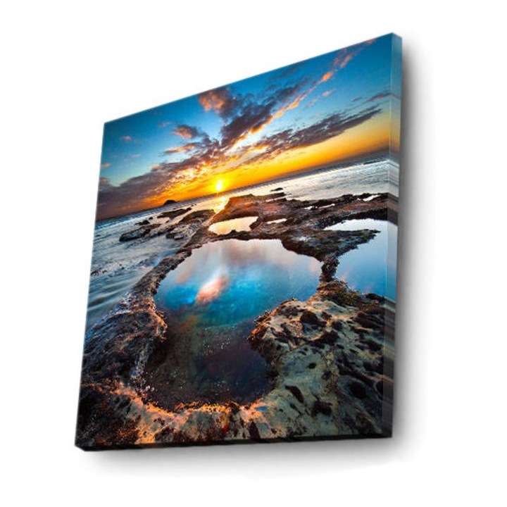 Dekoratív LED festmény, Wallity, 40x40cm, fa keret, 3cm vastagság