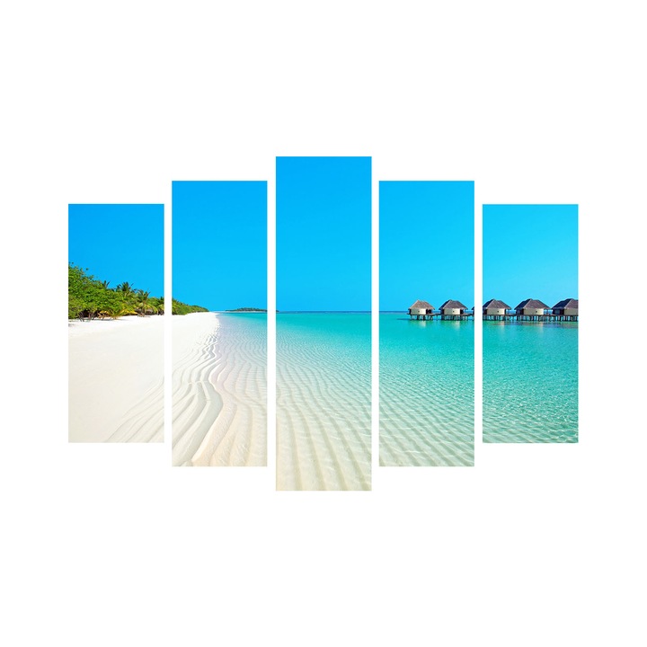 Dekoratív festmény vászonra (5 darabos készlet), Wallity, 105x70cm, 100% fa