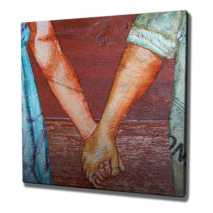 Dekoratív festmény vászonra, Wallity, kc203 modell, 45x45cm, fa keretben