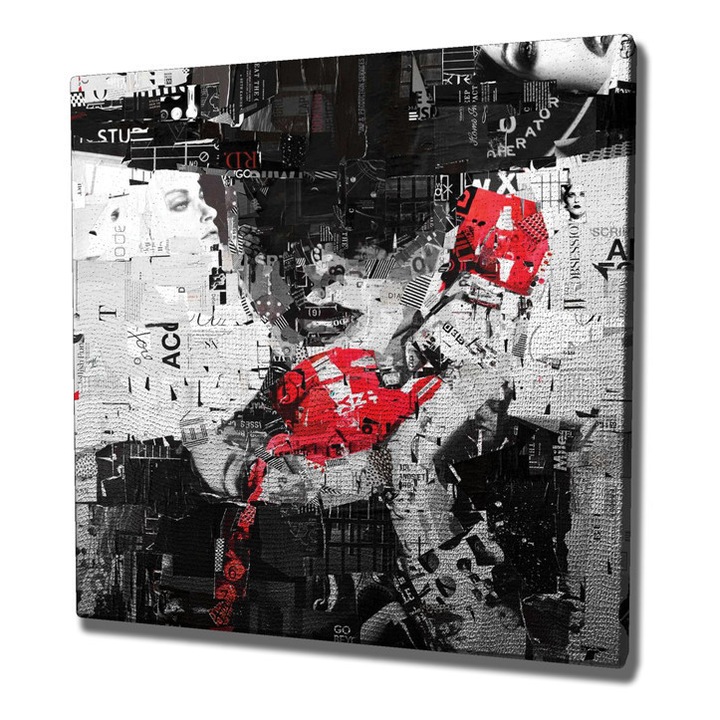 Dekoratív festmény vászonra, Wallity, 45x45cm, fa keretben