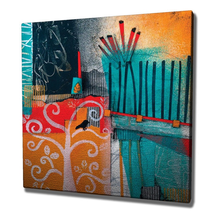 Dekoratív festmény vászonra, Wallity, kc292 modell, 45x45cm, fa keretben