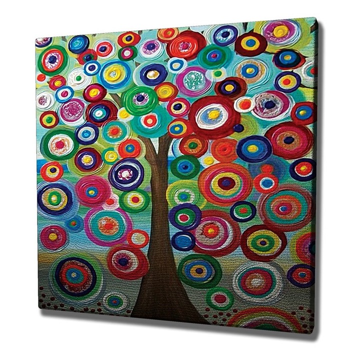Dekoratív festmény vászonra, Wallity, kc264 modell, 45x45cm, fa keretben
