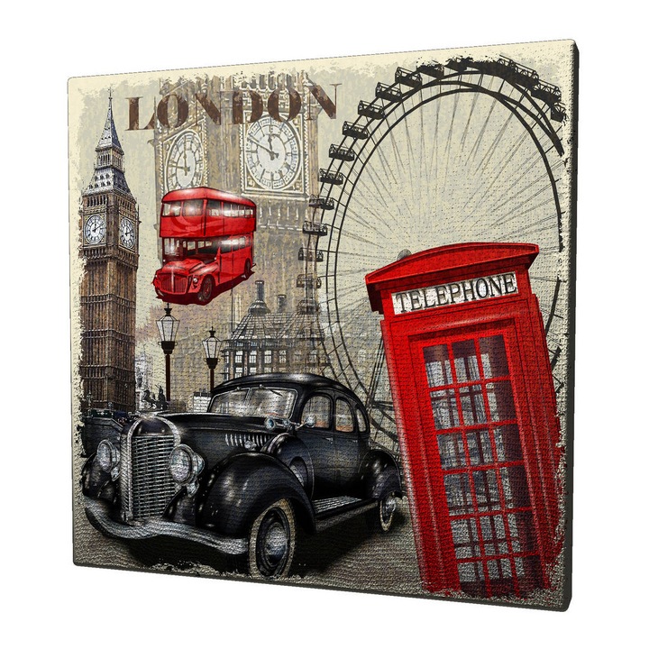 Dekoratív festmény vászonra, Wallity, 45x45cm, fa keretben