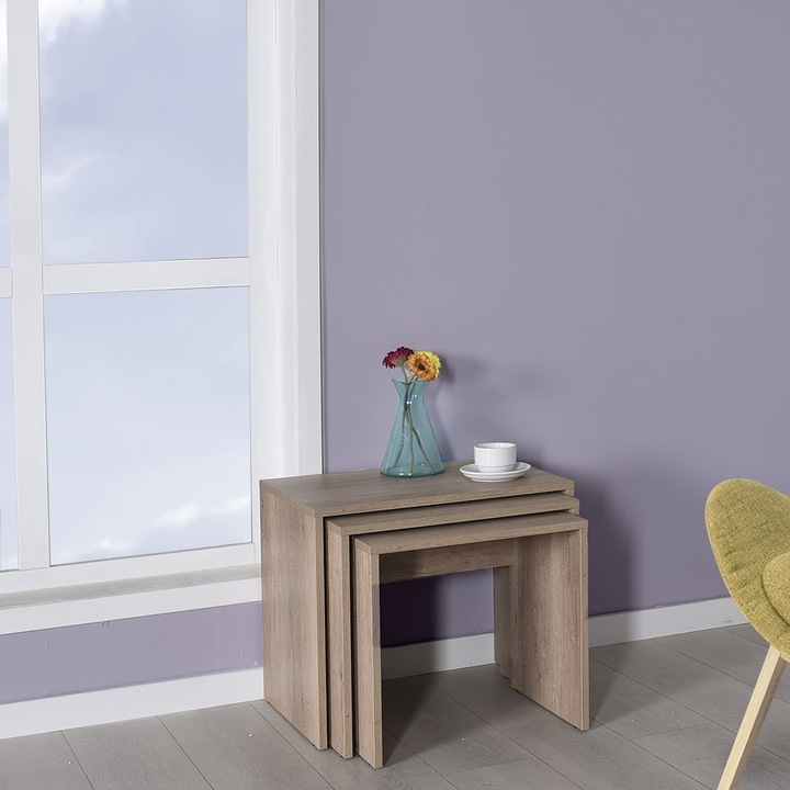 Комплект от 3 масички за кафе, Woody Fashion, 55x47x40см, 16мм