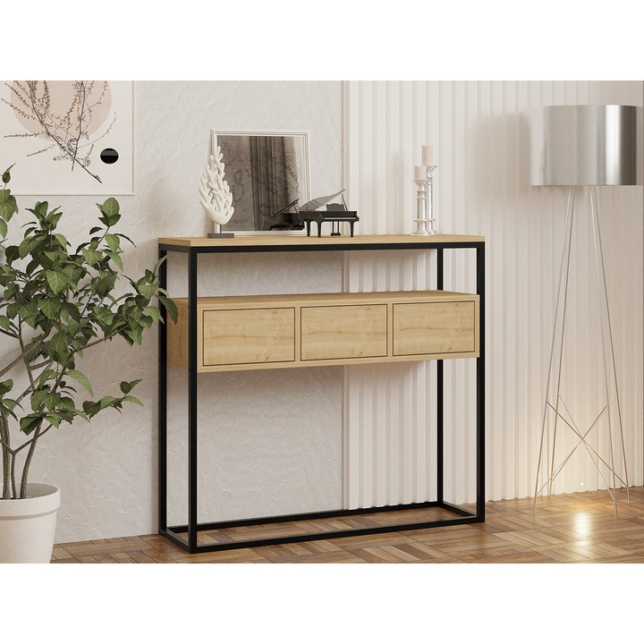 Consola mobila Woody Fashion Sapphire 90x70x34cm, melamina, 18mm, picioare 30cm