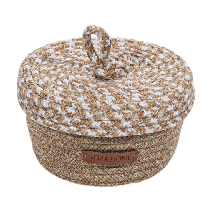 Tárolódoboz, SZÍNES PAMUT, pamut, 15x10cm