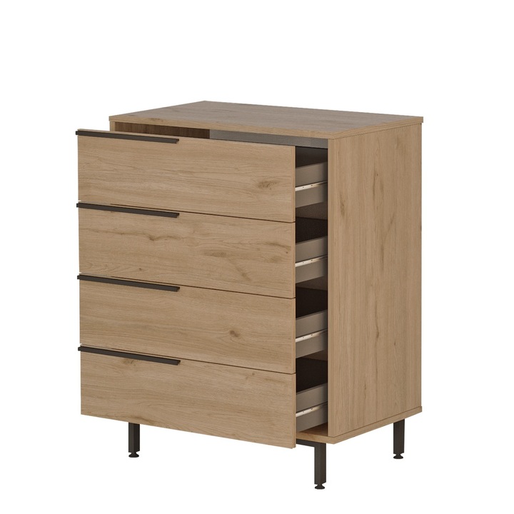 Comoda, Woody Fashion, picioare metalice, 74,8x95,1x44,5cm