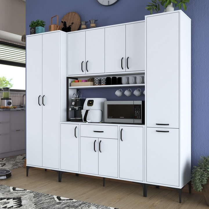 Dulap multifunctional, Woody Fashion, PAL, 220x198.6x40cm, alb