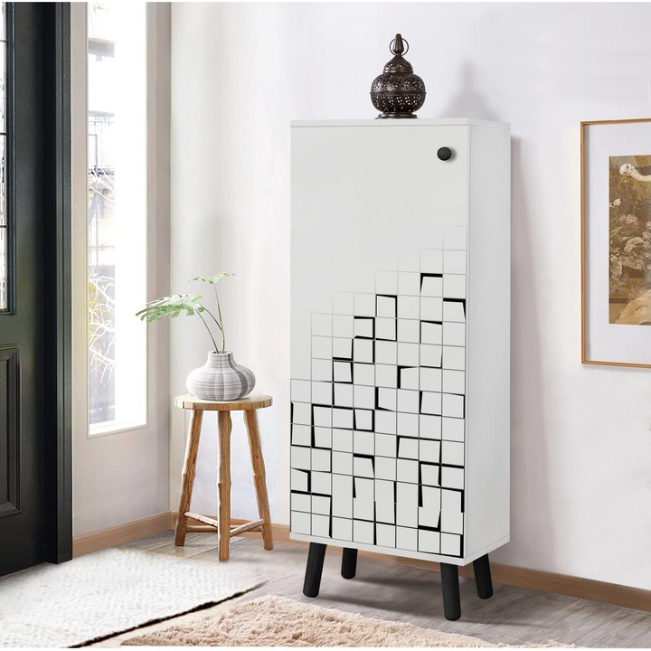 Cipőszekrény, Woody Fashion 1910, 18mm, tömörfa lábak, 50x135x38cm