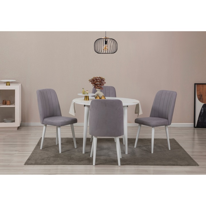 Set masa extensibila si 4 scaune, Woody Fashion, 100x75x100cm