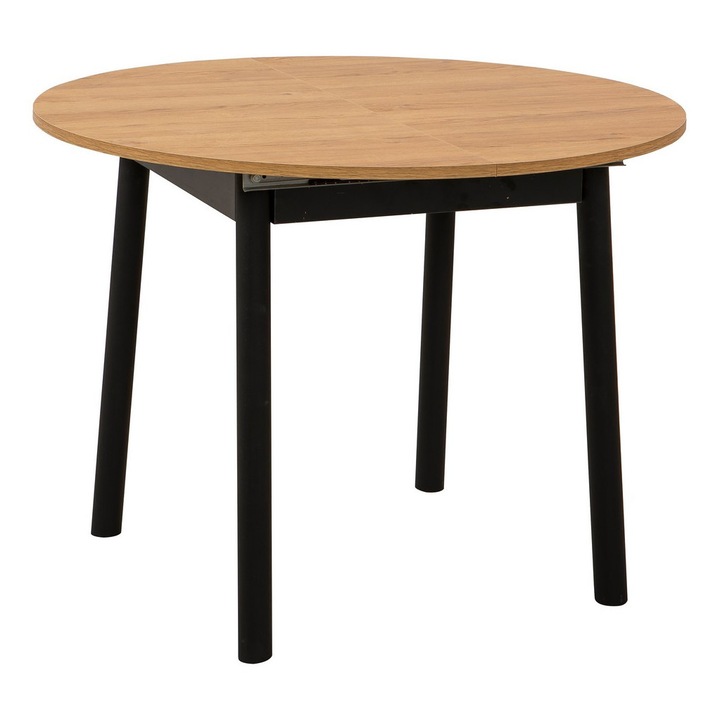 Masa extensibila, Woody Fashion, 100x100cm, 18mm, picioare din lemn, 75cm inaltime